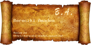 Bereczki Amadea névjegykártya